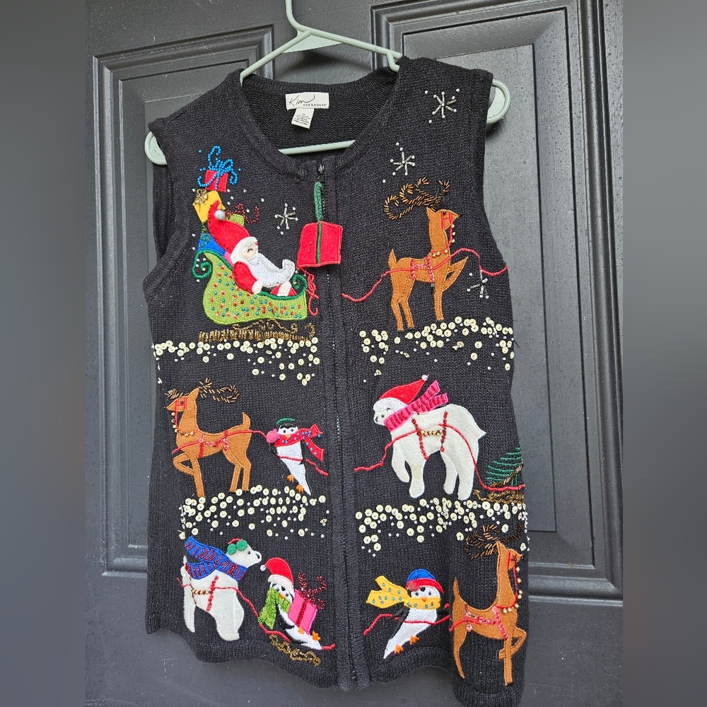 Embellished Christmas vest